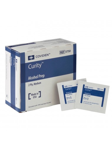 [美國直送 美國製造 現貨發售] Covidien Curity™  醫用70%酒精快速消毒濕巾 (獨立包裝 散裝 25塊)  